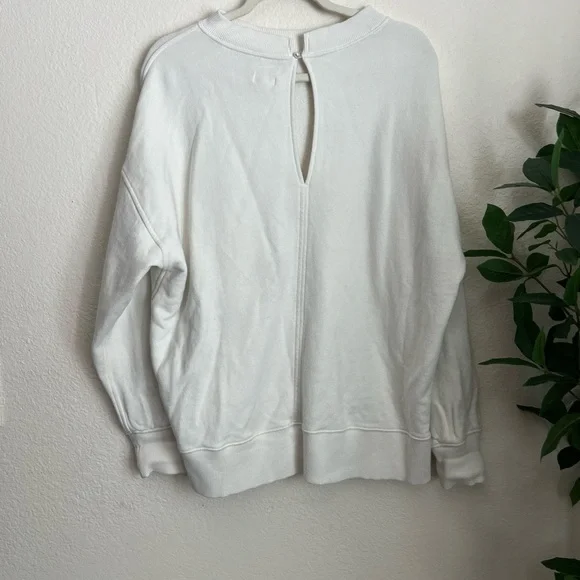 Aerie Pink Bow Oversized Slouchy Pullover White Coquette XS - Picture 2 of 3